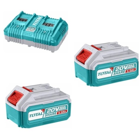 Cargador y Baterías Total 20V 5Ah 3pzs